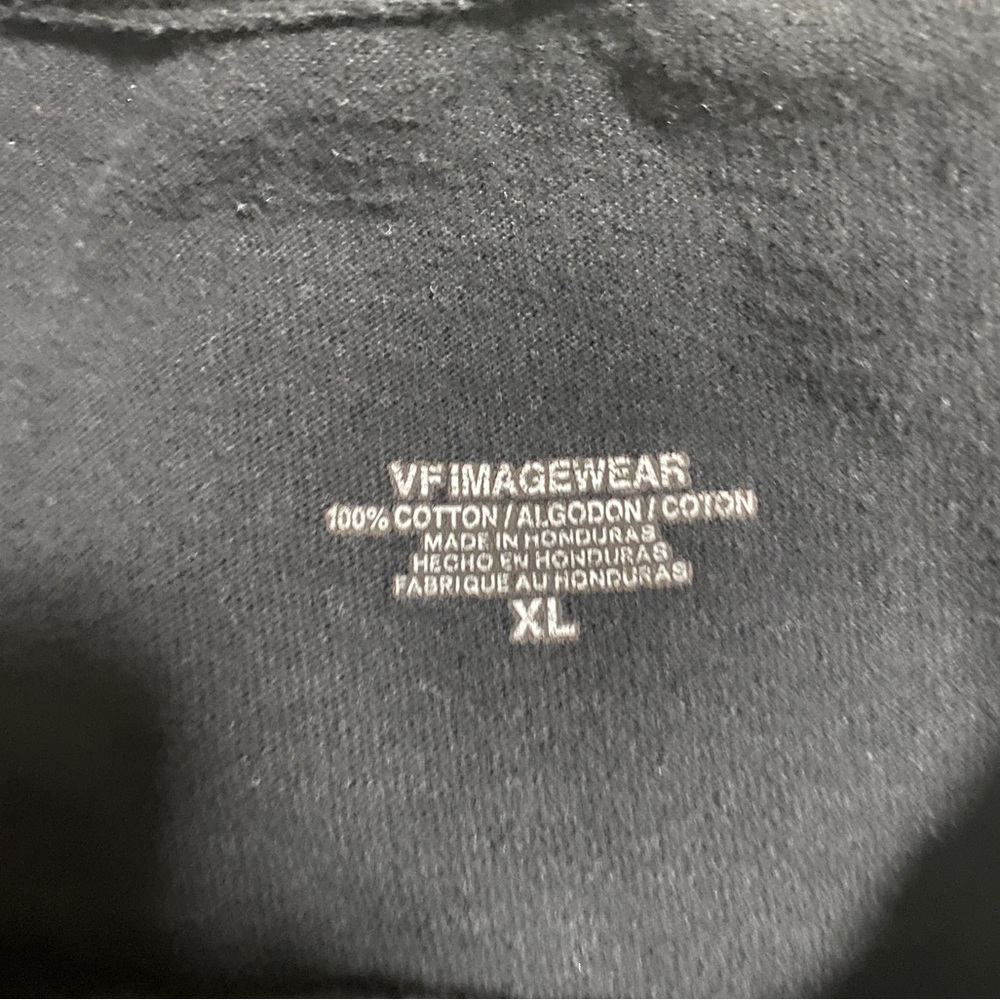 black graphic tee